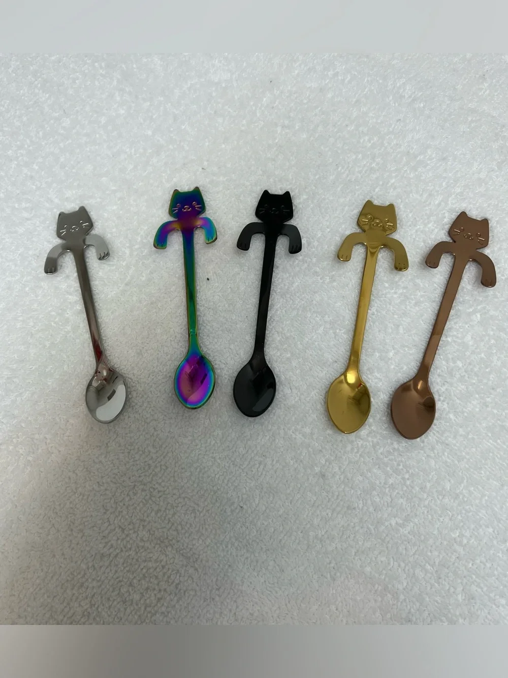 Unbranded Stainless Steel Set of 5 Tea Spoons